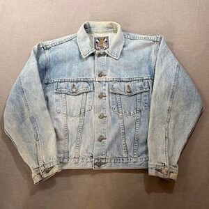 Vintage The Limited International‎ Style Denim Jacket Light Wash Trucker Mens M